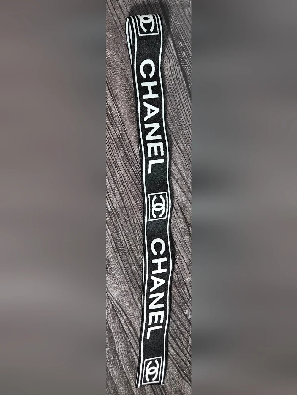 NEW Chanel Black White Large Gift Ribbon 45" Long Thick Wide Cotton Reversible - Picture 5 of 10